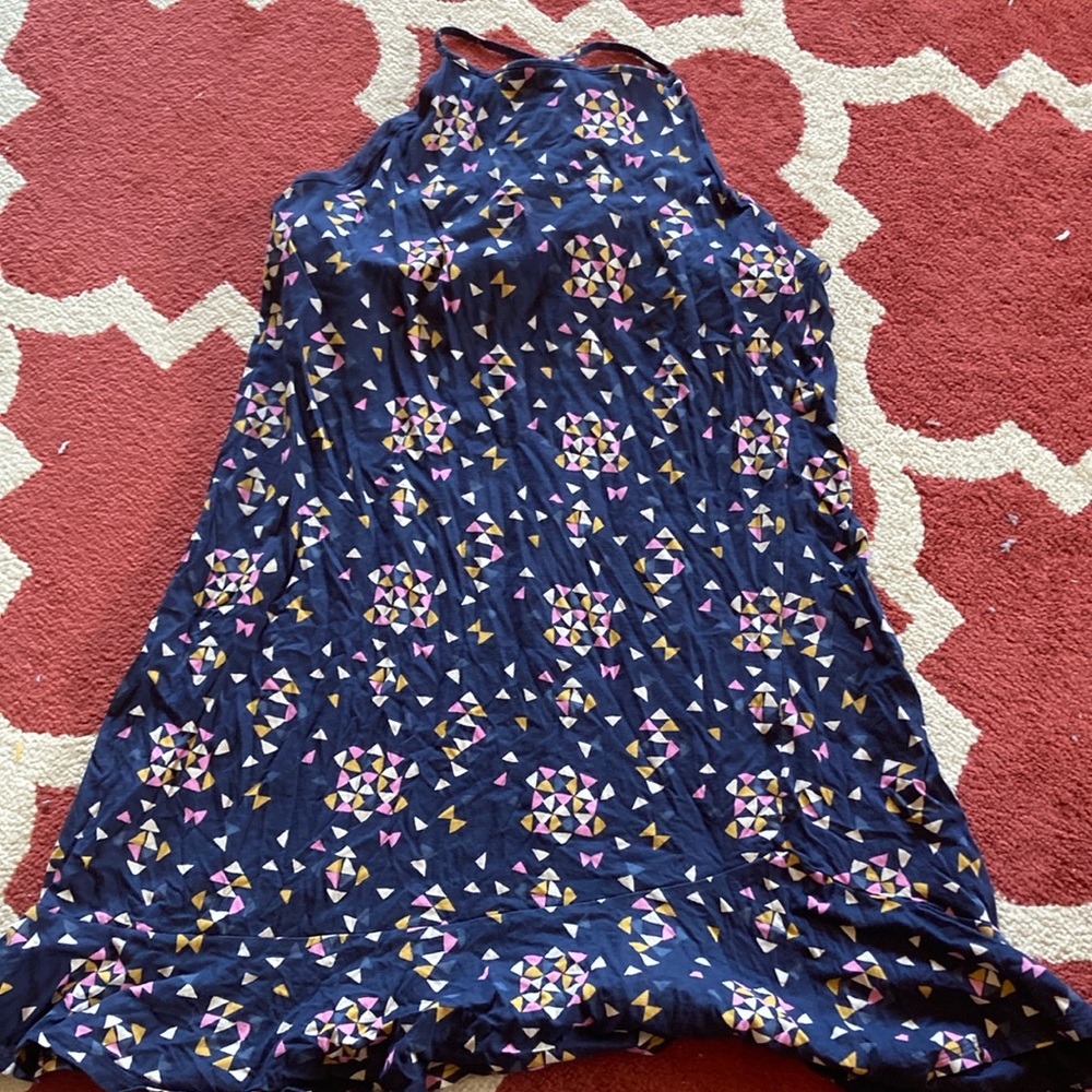 Patagonia Blue and Pink Sleeveless Cowl Neck Sundress
